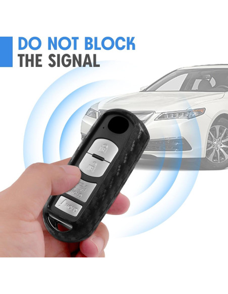 Funda de Llave Silicona Fibra de Carbono WORCAS Mazda Fiat