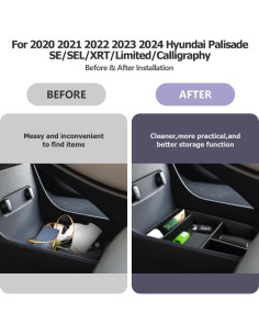 Organizador de Consola Central LUWU para Hyundai Palisade 2020-2025 2
