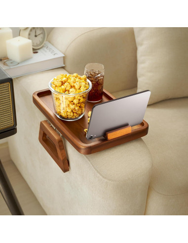 Bandeja de Brazo de Sofá Tinamo de Madera de Acacia 35x24 cm