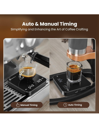 Báscula de café digital Maestri House 2kg/0.1g recargable