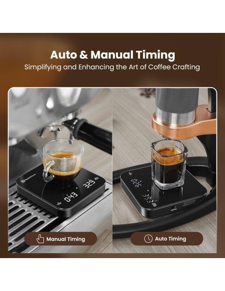 Báscula de café digital Maestri House 2kg/0.1g recargable