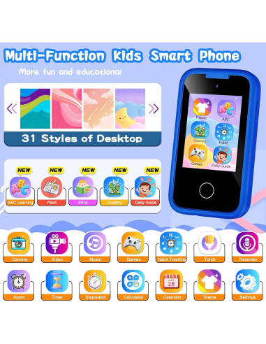 Teléfono Juguete Inteligente WEOLULI Azul 3-10 Años