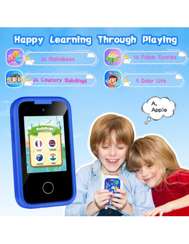 Teléfono Juguete Inteligente WEOLULI Azul 3-10 Años