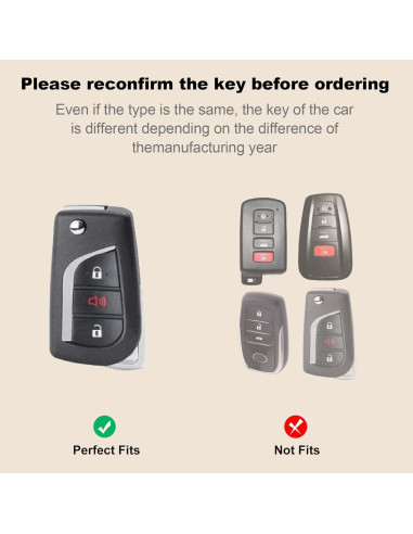 Funda de Llave Toyota 3 Botones Oro Rosa TPU para Camry RAV4