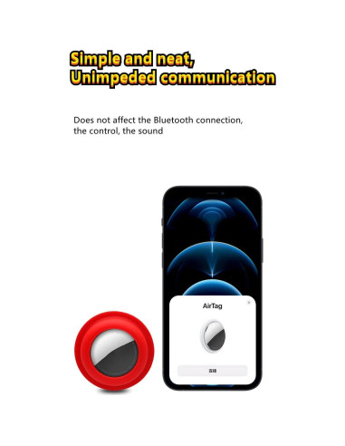 Funda Adhesiva para Apple AirTag - Silicona Antirayaduras - Negra