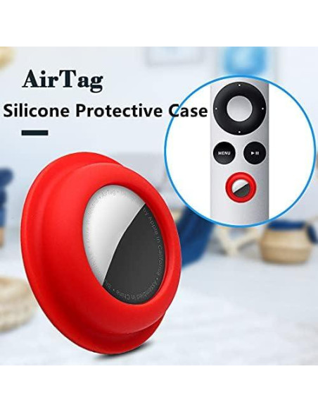 Funda Adhesiva para Apple AirTag - Silicona Antirayaduras - Negra