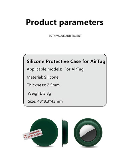 Funda Adhesiva para Apple AirTag - Silicona Antirayaduras - Negra