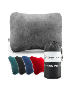 Almohada de Camping DREAMCARE Pequeña Espuma Viscoelástica Gris