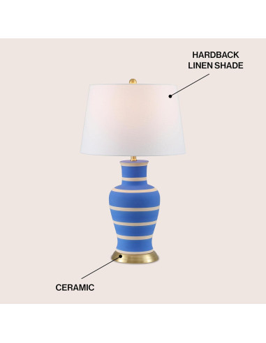 Lámpara de Mesa JONATHAN Y JYL4026L Cerámica 73.66 cm Azul/Beige