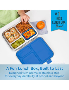 Funda para Almuerzo Bentgo Kids Acero Inoxidable Azul 3 Compartimentos 2