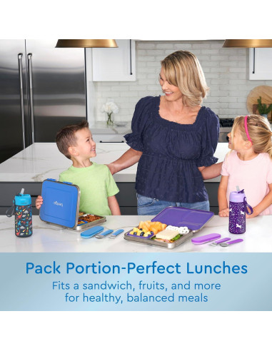 Funda para Almuerzo Bentgo Kids Acero Inoxidable Azul 3 Compartimentos
