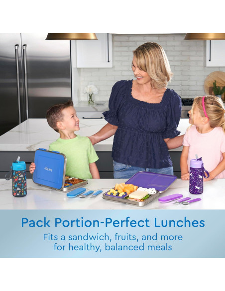Funda para Almuerzo Bentgo Kids Acero Inoxidable Azul 3 Compartimentos