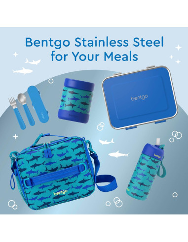Funda para Almuerzo Bentgo Kids Acero Inoxidable Azul 3 Compartimentos