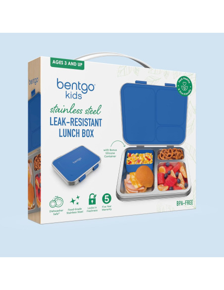 Funda para Almuerzo Bentgo Kids Acero Inoxidable Azul 3 Compartimentos