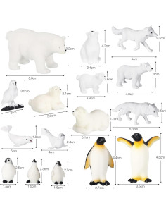 Kasyat 16 Figuras de Animales Polares Juguetes Educativos 2