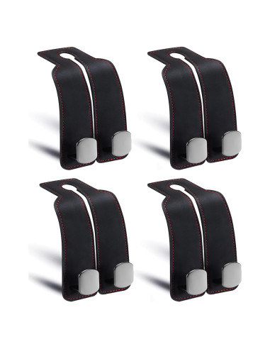 Gancho para bolso de coche DYREOOE - Doble gancho negro 4 pcs