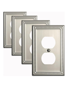 Cubiertas de Interruptor de Luz Kisrvopn Niquel Satinado - Paquete de 4