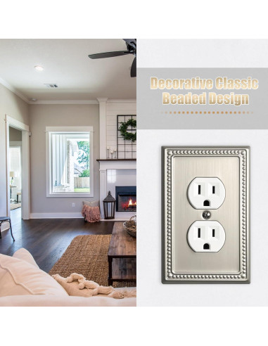 Cubiertas de Interruptor de Luz Kisrvopn Niquel Satinado - Paquete de 4