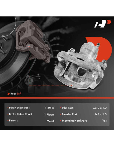 Caliper de Freno de Disco A-Premium para Toyota Highlander 2004-2007 - Trasero Izquierdo