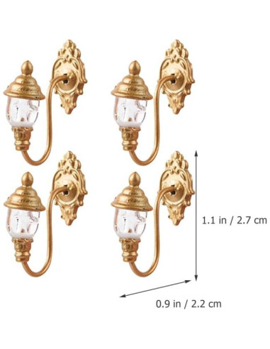 Apliques de Pared Miniatura DOITOOL 2.2x2.7cm Dorado 4Pcs