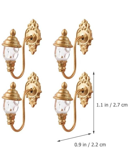 Apliques de Pared Miniatura DOITOOL 2.2x2.7cm Dorado 4Pcs