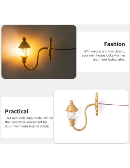 Apliques de Pared Miniatura DOITOOL 2.2x2.7cm Dorado 4Pcs