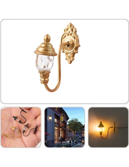 Apliques de Pared Miniatura DOITOOL 2.2x2.7cm Dorado 4Pcs