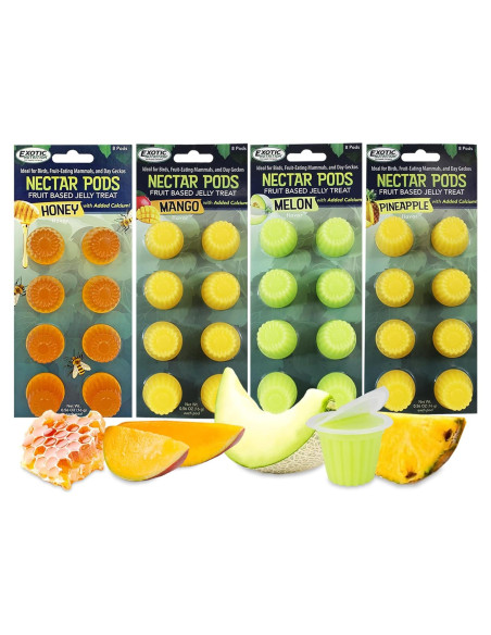 Nectar Pods Exotic Nutrition - Paquete de 4 Gelatinas Frutales