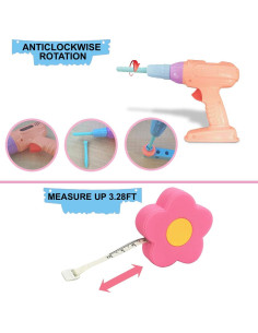 Juego de Herramientas Rosa Gifts2U para Niñas 23 Piezas 2