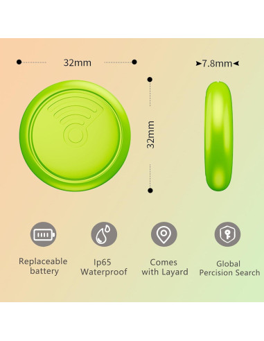 Localizador GPS 3Ykaital Verde para Llaves y Mascotas - iOS
