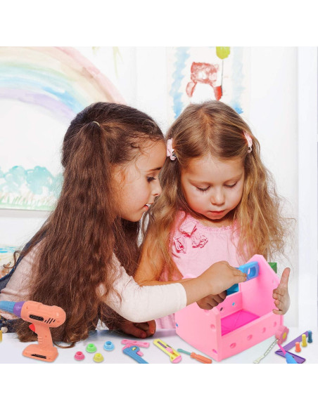 Juego de Herramientas Rosa Gifts2U para Niñas 23 Piezas