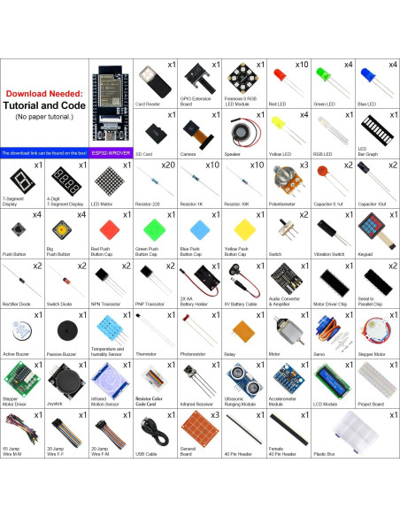 Kit de Inicio FREENOVE ESP32-WROVER CAM 240 MHz 122 Proyectos