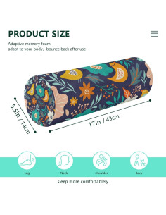 Almohada Cilíndrica de Espuma de Memoria QwThum 43x14 cm 2