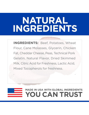 Golosinas para Perros Hill's Natural Soft Savories 226.8g Carne de Res y Cheddar