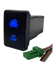 Interruptor pulsador iluminado azul Led BACAUTOPARTS 12V 3Amp