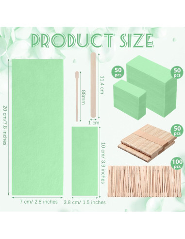 Kit de Depilación con Tiras de Cera Yaomiao 250 Piezas Verde