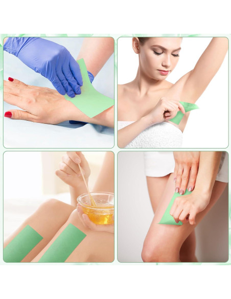 Kit de Depilación con Tiras de Cera Yaomiao 250 Piezas Verde
