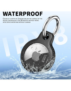 Paquete de 4 Fundas Impermeables IPX8 para AirTag Apple - Negro/Blanco/Rojo/Azul 2