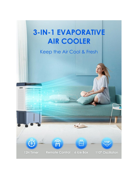 Enfriador Evaporativo Portátil Air Choice JH-310Y 1800 CFM