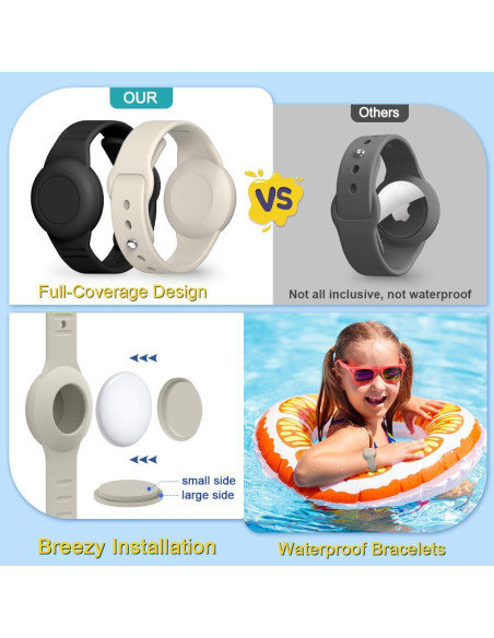 Funda AirTag Impermeable TOLUOHU para Niños - 4 Piezas