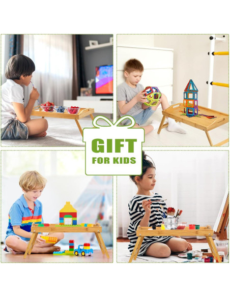 Bandeja de Cama Plegable TOPULORS de Bambú 39.9x30 cm