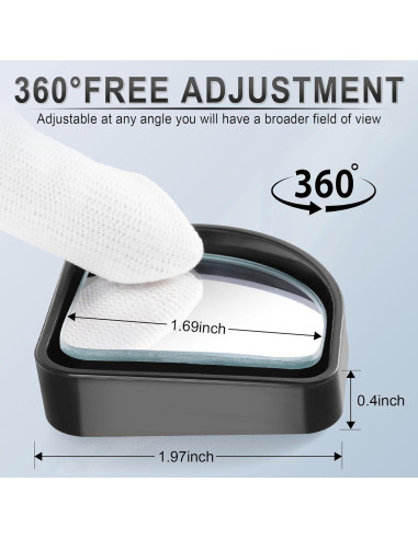 Espejos de Punto Ciego LivTee 2 Piezas Convexos Ajustables