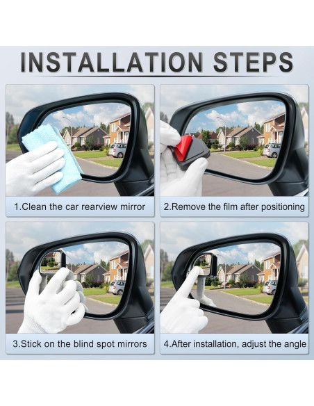 Espejos de Punto Ciego LivTee 2 Piezas Convexos Ajustables