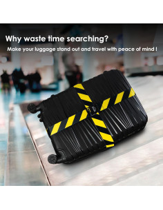 Correas de Equipaje Ajustables Helloeloo 188 cm Negro Amarillo 3 Pzas 2
