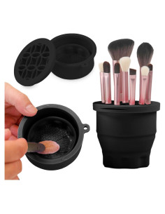 Alfombrilla Limpiadora de Brochas Ranphykx Plegable Negra 2 en 1