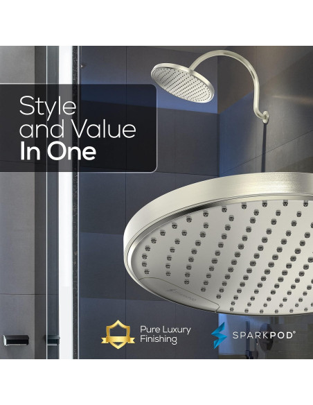 Cabezal de Ducha de Lluvia SparkPod 10 Pulgadas Níquel Cepillado