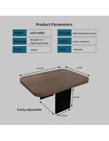Bandeja para brazo de sofá ajustable JANHOLOHANG 38x27 cm