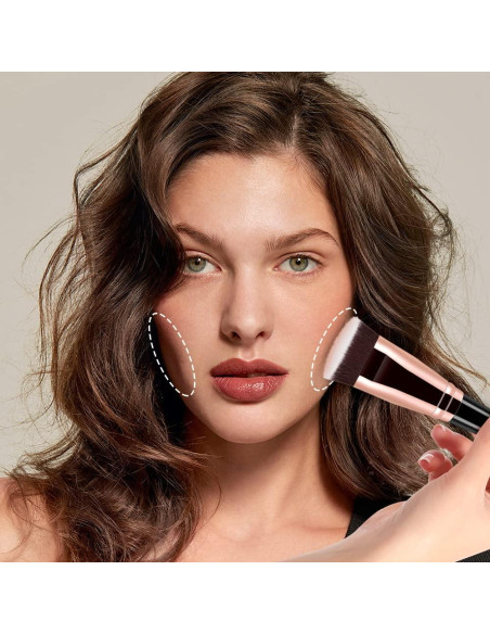 Brocha de Contorno Plana Anmor Profesional - Cerdas Sintéticas