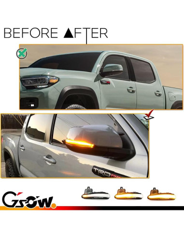 Espejos Laterales LED GSOWO para Toyota Tacoma/RAV4/Highlander