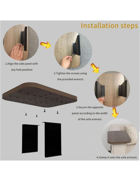 Bandeja para brazo de sofá ajustable JANHOLOHANG 38x27 cm